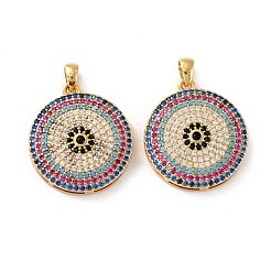 Brass Micro Pave Cubic Zirconia Pendants&nbsp;ZIRC-P092-031G-RS