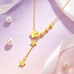 Brass Flower Tassel Pendant Necklaces for Women&nbsp;WG8DA3A-01