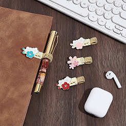 4Pcs 4 Styles Alloy Enamel Pen Clips with Iron Clip&nbsp;FIND-NB0007-34