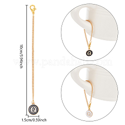 Flat Round with Letter Alloy Enamel Wine Glass Charms&nbsp;AJEW-AB00184-17