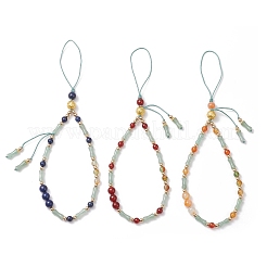 Natural Lapis Lazuli & Carnelian & Peacock Green Agate Mobile Straps&nbsp;HJEW-JM03425