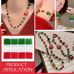 1920Pcs 4 Styles Christmas Glass Beads Strands&nbsp;EGLA-PH0001-94