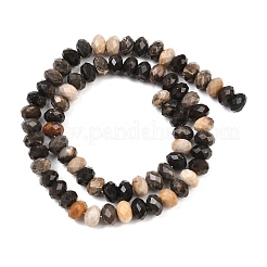 Natural Black Agate Beads Strands&nbsp;G-C259-A38-5x8mm