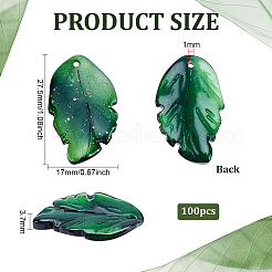 100Pcs Transparent Glass Pendants&nbsp;GLAA-PH0004-49