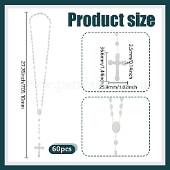 60Pcs Plastic Rosary Bead Necklaces&nbsp;NJEW-GO0001-10
