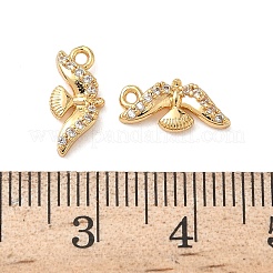 Brass Micro Pave Clear Cubic Zirconia Charms&nbsp;KK-B160-14G