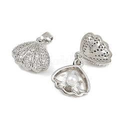 Brass Micro Pave Cubic Zirconia Pendants&nbsp;KK-F908-05P