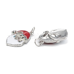Christmas Themed Brass Micro Pave Cubic Zirconia Pendants&nbsp;ZIRC-L101-01P