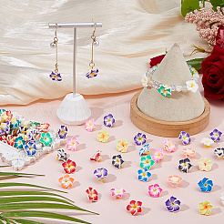 80Pcs Handmade Polymer Clay 3D Flower Plumeria Beads&nbsp;CLAY-DC0001-18A