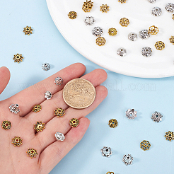 240Pcs 8 Styles Tibetan Style Alloy Flower Bead Caps&nbsp;FIND-SP0001-63