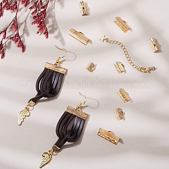 Long-Lasting Plated Brass Ribbon Crimp Ends and Chain Extender&nbsp;KK-SZ0001-63