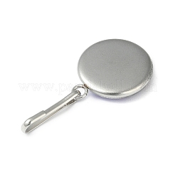 Resin Flat Round with Mermaid Fish Scale Keychin&nbsp;HJEW-JM01279-05