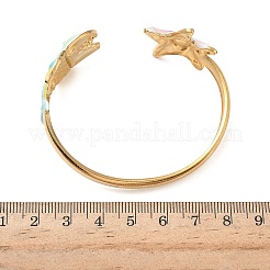 Ocean 304 Stainless Steel Enamel Cuff Bangles for Women&nbsp;LS-BJEW-F518-02E-G