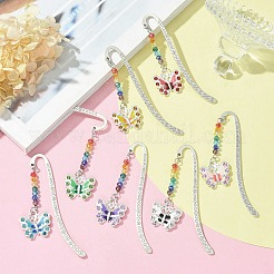 Butterfly Alloy Enamel & Rhinestone Pendants Bookmarks&nbsp;AJEW-JK00229