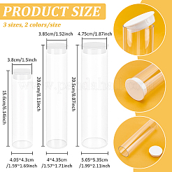 6Pcs 3 Styles PC Plastic Bead Storage Tubes with White Lid&nbsp;AJEW-BC0010-60