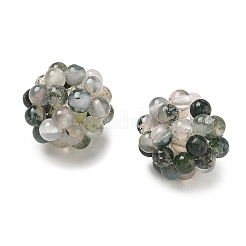 Natural Moss Agate Woven Beads&nbsp;GG-CBA2E9C-E01
