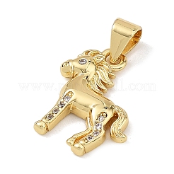 Brass Micro Pave Clear Cubic Zirconia Pendants&nbsp;KK-C265-01C-G