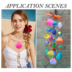 5Pcs Spray Painted Natural Scallop Shell Big Pendants&nbsp;SSHEL-TA0001-24
