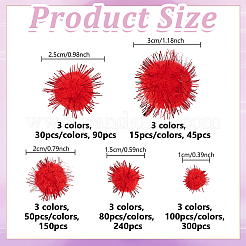 825Pcs 15 Styles Handmade DIY Doll Craft Pom Pom Yarn Pom Pom Balls&nbsp;DIY-GA0008-35