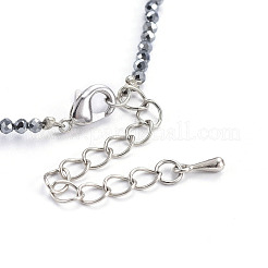 Terahertz Stone Beaded Necklaces&nbsp;NJEW-F245-A05