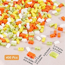800Pcs 4 Colors 2-Hole Glass Seed Beads&nbsp;SEED-CN0001-04