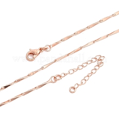Brassl Twisted Bar Link Chain Necklaces for Men Women&nbsp;NJEW-G160-15RG