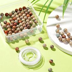 100Pcs 8mm Natural Aqua Terra Jasper Beads&nbsp;DIY-LS0002-35