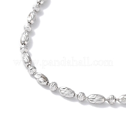 Rhodium Plated 925 Sterling Silver Oval Ball Chain Necklace for Women&nbsp;NJEW-A014-02P
