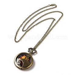 Alloy Glass Pendant Pocket Necklace&nbsp;WACH-S002-05AB