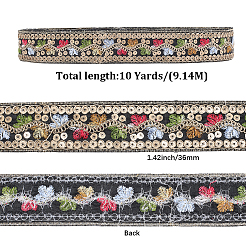 Polyester Embroidery Paillette Ribbon&nbsp;OCOR-WH20003-39A