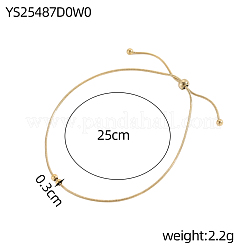 304 Stainless Steel Round Beaded Round Snake Chains Slider Bracelet for Women&nbsp;BJEW-A26-03-24-4
