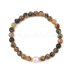 3Pcs 3 Styles Natural Green Rutilated Quartz & Agate & Apatite Round Beaded Stretch Bracelet Sets for Women&nbsp;BJEW-JB14289