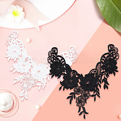 4Pcs 2 Colors Polyester Embroidery Lace Collar&nbsp;AJEW-CY0001-51B