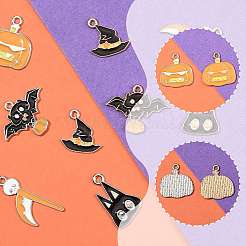 10Pcs 10 Styles Halloween Theme Alloy Enamel Pendants&nbsp;ENAM-FS0003-84