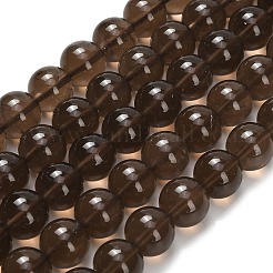 Natural Smoky Quartz Round Beads Strands&nbsp;G-E329-12mm-38A
