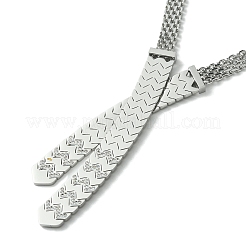 304 Stainless Steel with Cubic Zirconia Mesh Chain Necklaces&nbsp;NJEW-Q322-05P