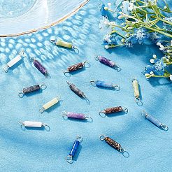 42Pcs 7 Styles Natural Gemstone Copper Wire Connector Charms&nbsp;FIND-FH0004-76