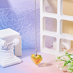 Glass Heart Charms Ceiling Fan Pull Chain Extenders&nbsp;HJEW-TAC0158
