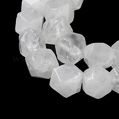Natural Quartz Crystal Star Cut Round Beads Strands&nbsp;G-M418-C18-01