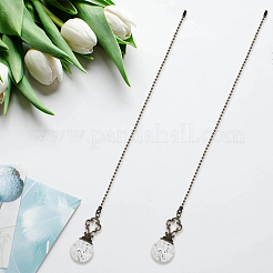 Round Glass Charms Ceiling Fan Pull Chain Extenders&nbsp;HJEW-WH20003-34A