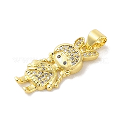 Rack Plating Brass Cubic Zirconia Pendants&nbsp;KK-S380-30G-03