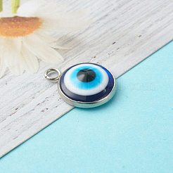 Resin Evil Eye Pendants&nbsp;PALLOY-JF00774-02