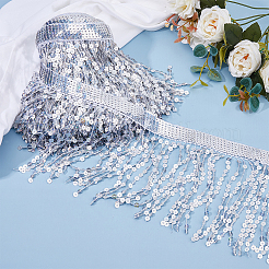 10M Paillette Tassel Ribbon Trim&nbsp;OCOR-WH0078-162B