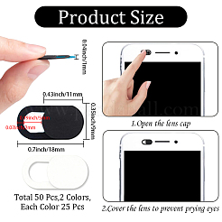 50Pcs 2 Colors ABS Plastic Self-Adhesive Webcam Covers&nbsp;FIND-PS0001-02