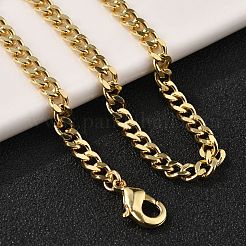 Brass Curb Chain Bracelets for Women Men&nbsp;BJEW-F494-01G-01