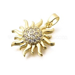 Brass Clear Cubic Zirconia Pendants&nbsp;KK-B187-10G