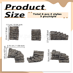 6Pcs 2 Styles Resin Curved Stairs Moss Micro Landscape&nbsp;RESI-LP0001-72