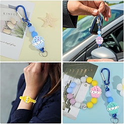 11Pcs 11 Colors Ice Cream Silicone Focal Beads&nbsp;SIL-YW0003-63
