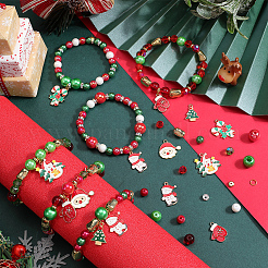 Christmas Theme DIY Glass & Plastic Beads Bracelet Making Kits&nbsp;DIY-SC0028-18