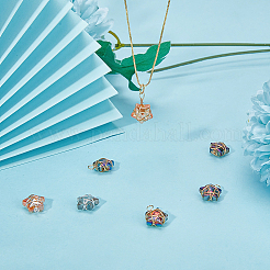 40Pcs 2 Colors Wire Wrapped Electroplate Glass Charms&nbsp;FIND-FH0005-50
